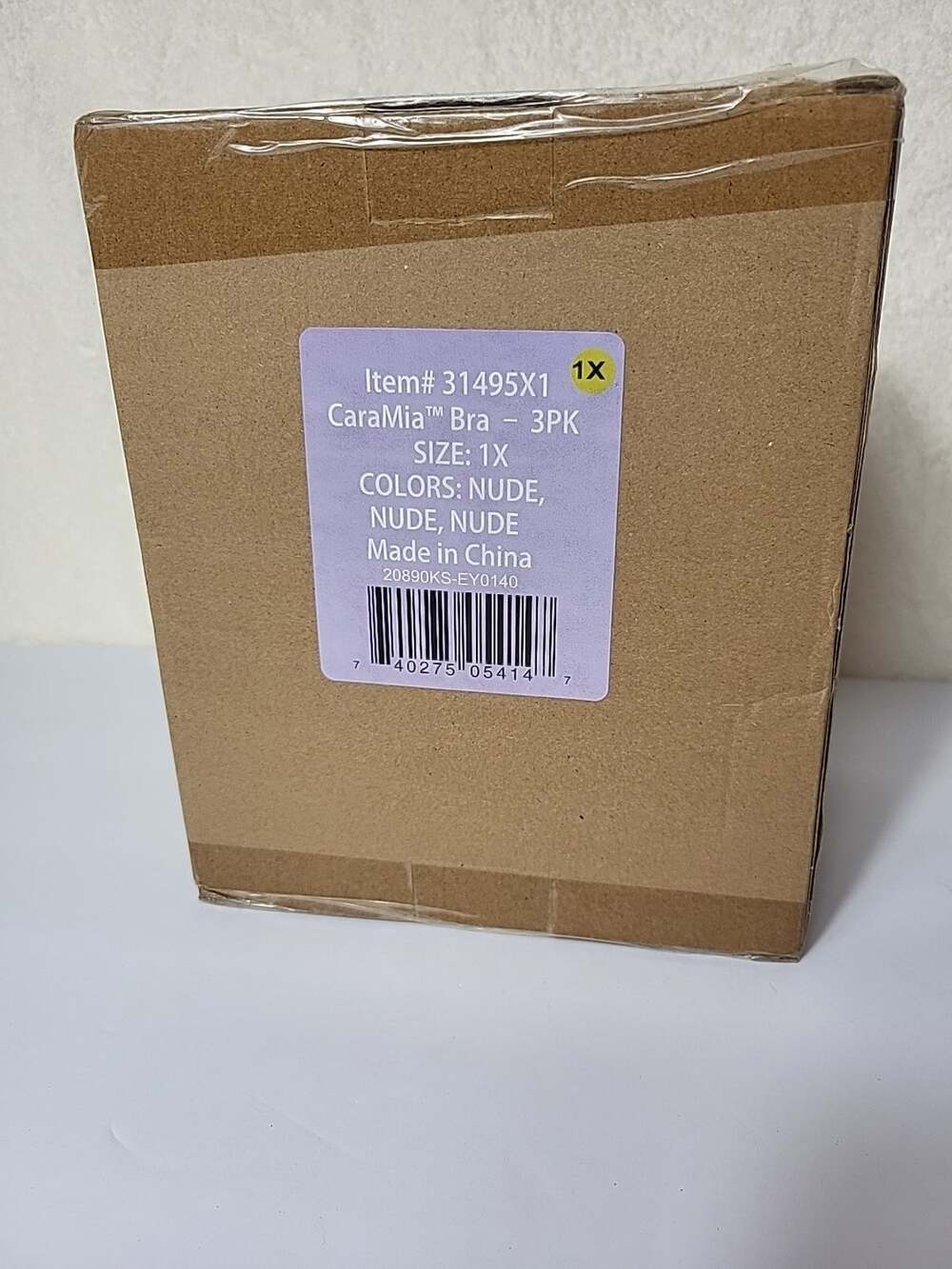 CaraMia Bras Size 1X Set Of 3 Nude Nylon Spandex Unopened Box Sealed
